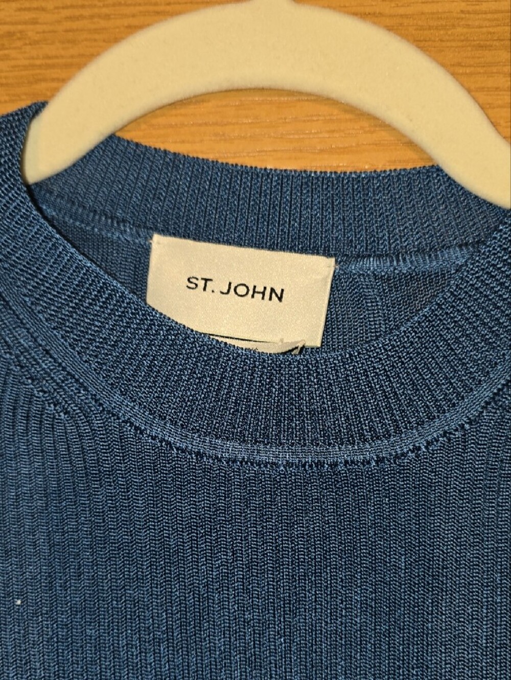 St. John Sleeveless Ribbed Knit Shell - Blue - Picture 2 of 5